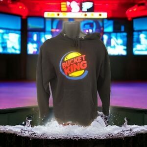 BUCKET KING BLACK-RED GRAPHIC MEN'S HOODIE. UNISEX.